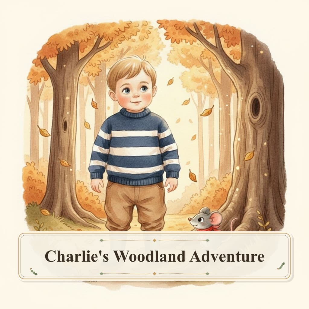 Woodland Adventure, a personalised storybook cover starring Charlie